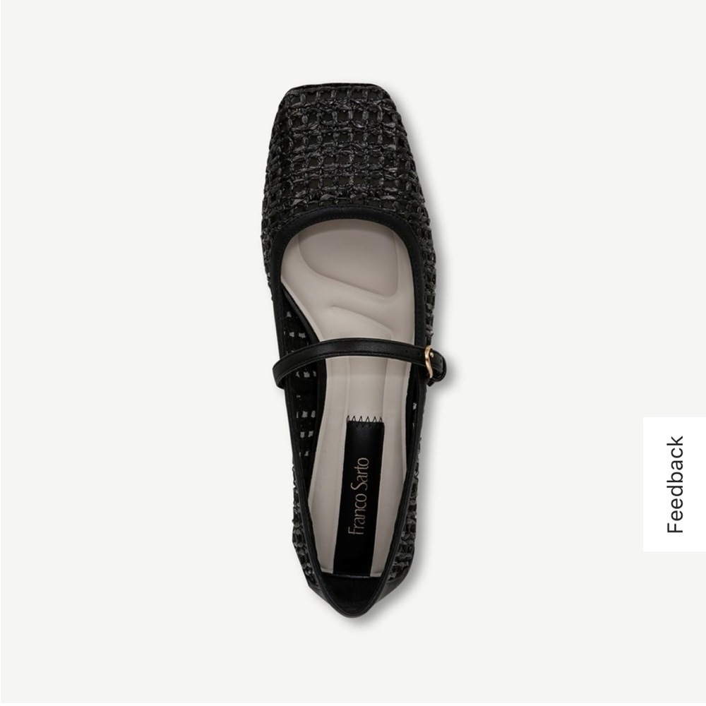 Franco Sarto Black Perforated Mary Jane Flats
